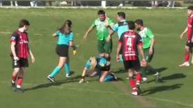 Footballer launches shocking attack on female referee (VIDEO)