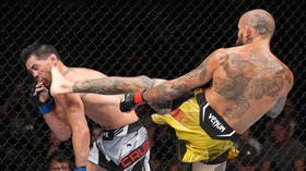 UFC contender drops devastating nose break kick KO on ex-champion (VIDEO)