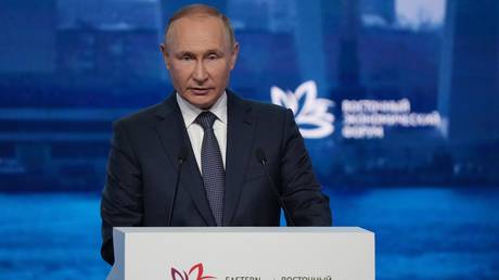 Vladimir Putin speaks at the plenary session of the Eastern Economic Forum in Vladivostok