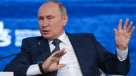 Russian President Vladimir Putin attends the Eastern Economic Forum in Vladivostok on September 7, 2022.