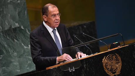 FILE PHOTO: Russian Foreign Minister Sergey Lavrov addresses the 73rd session of the General Assembly at the United Nations.
