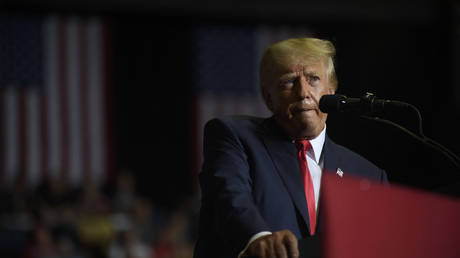 Former President Donald Trump speaks at a Save America Rally on September 17, 2022, Youngstown, Ohio, US