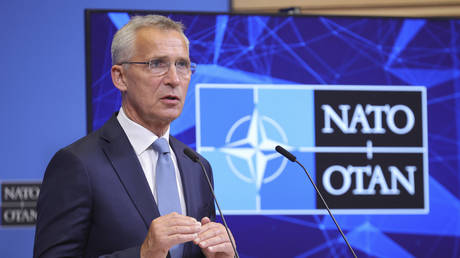 FILE PHOTO: NATO Secretary General Jens Stoltenberg addresses a media conference at NATO headquarters in Brussels, Belgium, August 17, 2022.