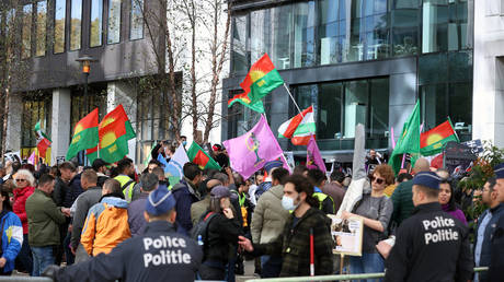 Kurdish-Iranian separatists demonstrate in Brussels