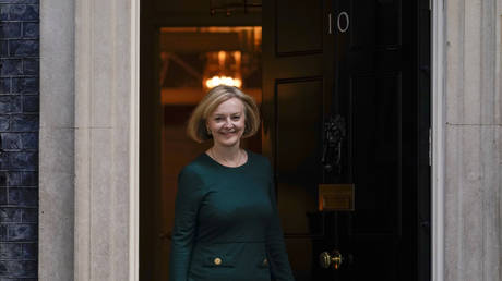 British Prime Minister Liz Truss in London, October 1, 2022. © AP Photo / Alberto Pezzali