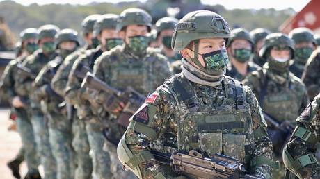 FILE PHOTO. The Taiwan Ministry of National Defence holds the National Army Lunar New Year's Military Drill for Preparedness Enhancement 2021 in Hsinchu, Taiwan.