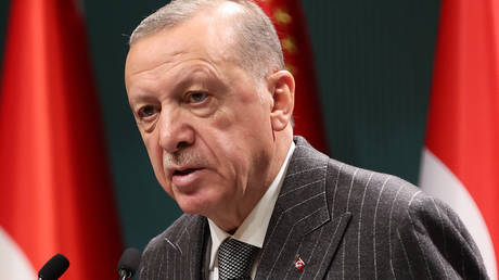 Türkiye's President Recep Tayyip Erdogan delivers a speech following a cabinet meeting in Ankara on September 26, 2022.