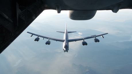FILE PHOTO: A KC-10 Extender refuels a B-52H Stratofortress, August 21, 2017