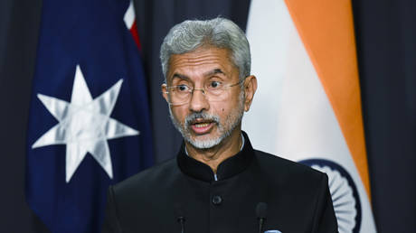 India's Minister of Foreign Affairs Subramanyam Jaishankar speaks during a news conference in Canberra, Australia, October 10, 2022.