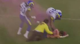 NFL star flattens animal rights protester (VIDEO)