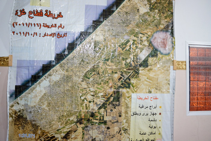 Map made for volunteers to show the territories taken form Palestinians (RT Photo)