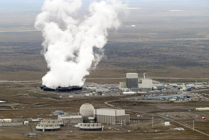 his March 21, 2011 file photo shows an aerial view of the Columbia Generating Station, a nuclear power plant inside the Hanford nuclear site beside the Columbia River in Hanford, Washington state. (AFP Photo/Mark Ralston)