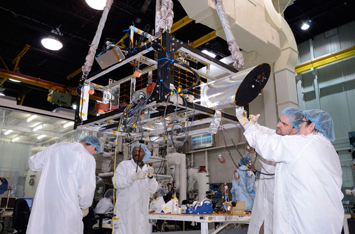 Assembly of NEOssat satellite (Photo from prject's official website http://neossat.ca)