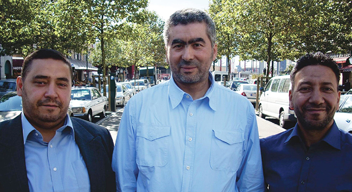 Redouane Ahrouch, Abdelhay Bakkali Tahiri (president of federation of Bruxelles-Capitale), Lhoucine Ait Jedding. (Image from islam2012.be)