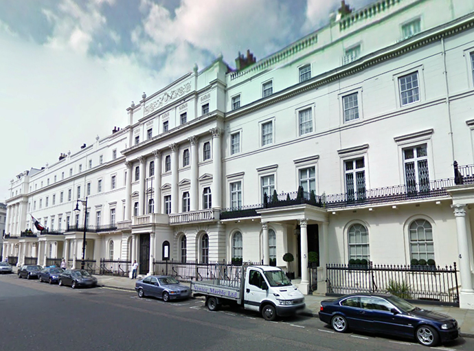 Deripaska reportedly owns this one of finest British property at Belgrave Square. (Image from maps.google)
