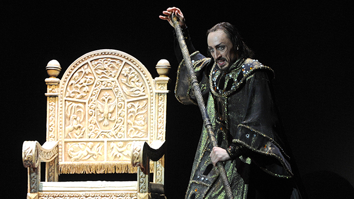 Pavel Dmitrichenko as Tsar Ivan IV of Russia in a scene from the new production of Sergei Prokofiev's ballet Ivan the Terrible. (RIA Novosti / Vladimir Fedorenko)