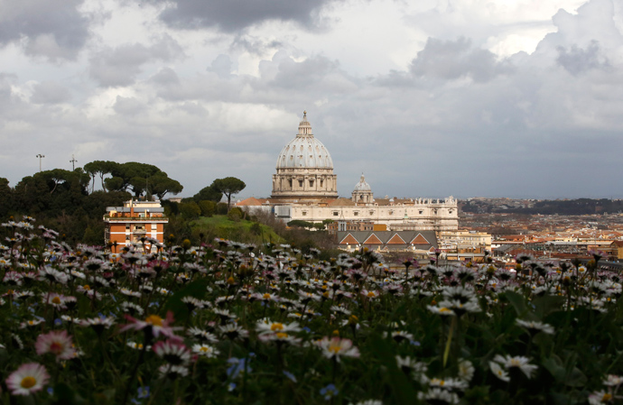Saint Peter's Basilica at the Vatican is seen from a hilltop in Rome, March 11, 2013 (Reuters / Paul Hanna)