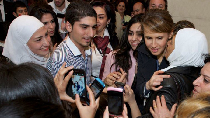 No retreat: Asma Assad, wife of Syrian President, appears in public