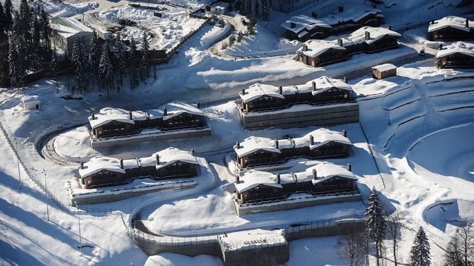 An Olympic village at the Laura ski and biathlon center (RIA Novosti / Nina Zotova)