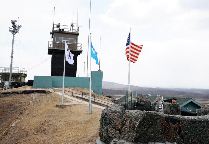 Observation Post Ouellette near Panmunjom on the border between North and South Korea. (AFP Photo / Jewel Samad)