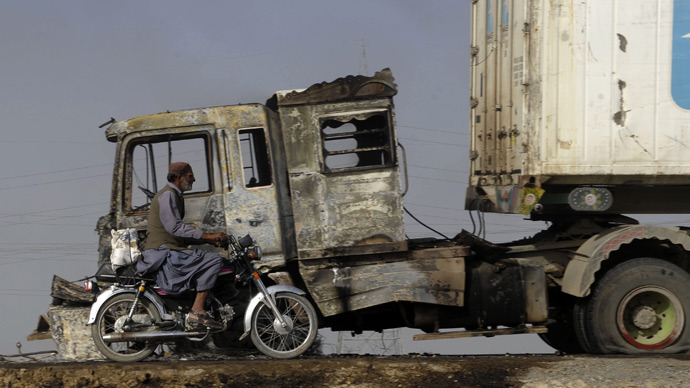 Pakistan-bound NATO trucks set ablaze after leaving Afghanistan