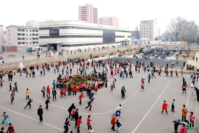 North Koreans enjoy themselves on a Sunday in Pyongyang March 17, 2013 in this picture released by the North's KCNA news agency March 17, 2013. (Reuters/KCNA)