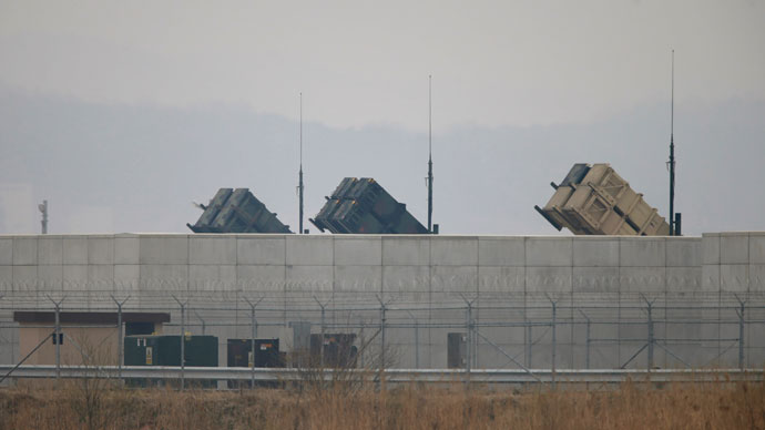 U.S. Army Patriot missile air defence artillery batteries are seen at U.S. Osan air base in Osan, south of Seoul April 5, 2013.(Reuters / Lee Jae-Won)