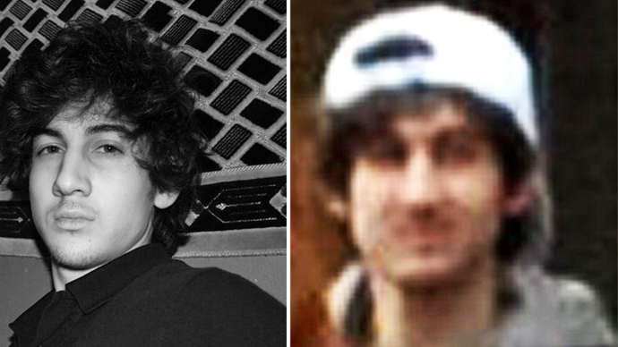 An FBI-released photo of the Boston bombing suspect (right) and a photo of Dzhokhar Tsarnaev from his VKontakte page (left).