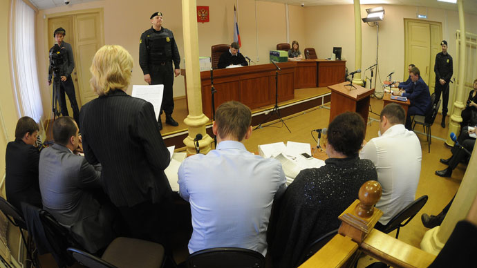 Opposition leader and blogger Aleksey Navalny at Kirov's Lenin District Court. (RIA Novosti / Ramil Sitdikov)