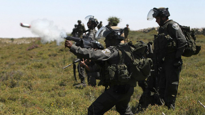 Palestinian anti-occupation march stopped with rubber bullets and tear gas