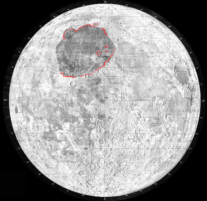 The moon's 'Mare Imbrium'. Image from Wikipedia