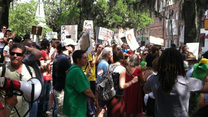 The March Against Monsanto, Savannah. (Image from twitter user@theparKUSA)