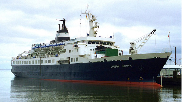 This undated handout picture shows the former Russian cruise ship "MV Lyubov Orlova". (AFP Photo / Dietmar Hasenpusch)