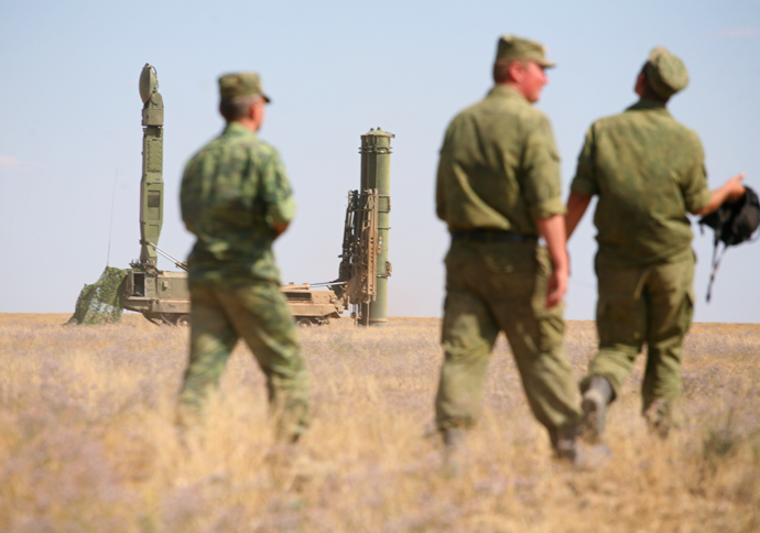 Tactical exercises of the Air Defense Forces at Kapustin Yar range. Anti-aircraft S-300V missile system. (RIA Novosti / Kirill Braga)