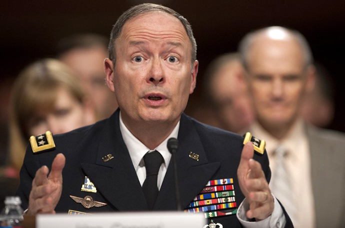 General Keith Alexander, director of the National Security Agency, during a hearing on Capitol Hill in Washington, DC, June 12, 2013. (AFP Photo / Saul Loeb)