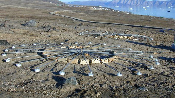 Infrasound arrays at IMS infrasound station IS18, Qaanaaq, Greenland.(Photo from wikipedia.org)