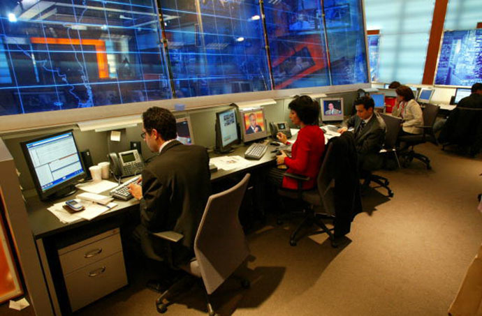 A view inside the BBG Middle East Broadcasting Networks newsroom. (Image from whitehouse.gov)