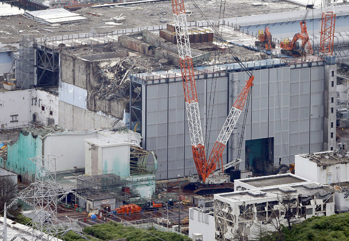 An aerial view shows the No.3 reactor building at Tokyo Electric Power Co. (TEPCO)'s tsunami-crippled Fukushima Daiichi nuclear power plant in Fukushima Prefecture, in this photo taken by Kyodo July 18, 2013. (Reuters/Kyodo)