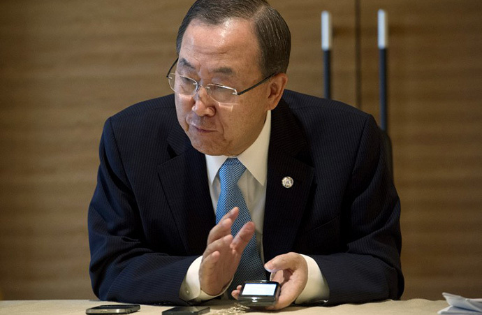 United Nations Secretary General Ban Ki-Moon (AFP Photo / Evan Schneider)