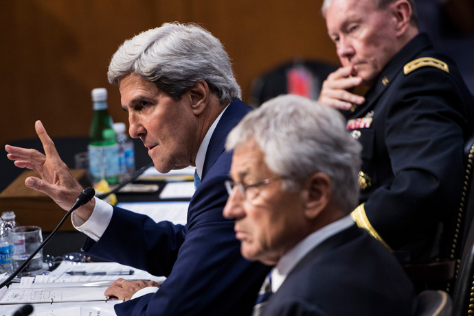 US Secretary of State John Kerry speaks during a hearing of the Senate Foreign Relations Committee on Capitol Hill September 3, 2013 in Washington, DC (AFP Photo / Brendan Smialowski)