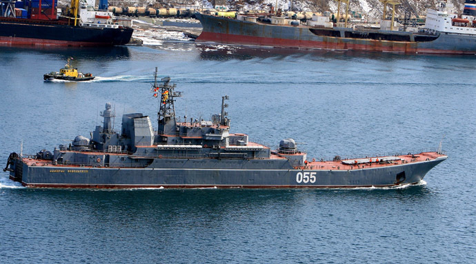 Landing craft carrier "Admiral Nevelskoy". (RIA Novosti/Ildus Gilyazutdinov)