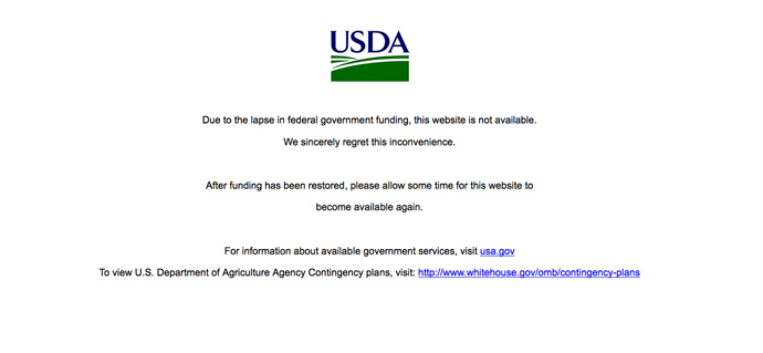 screenshot from www.usda.gov