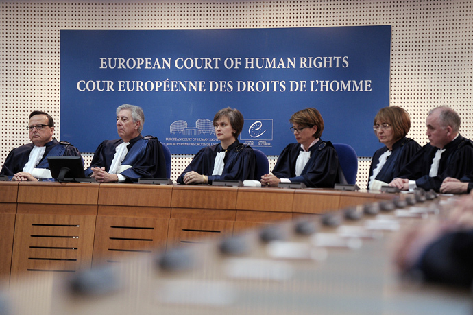 Judges of the European Court of Human Rights attend an audience for the reassembly of the European court of Human rights (AFP Photo / Frederick Florin) 