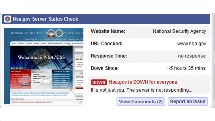 NSA site went down due to 'internal error', not DDoS attack, agency claims