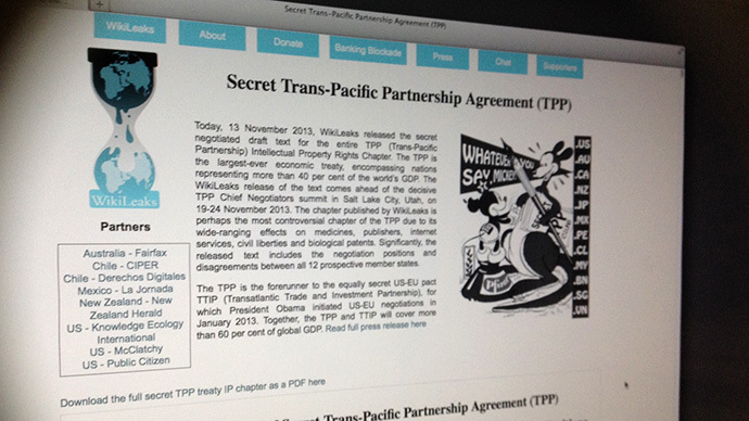 TPP Uncovered: WikiLeaks releases draft of highly-secretive multi-national trade deal