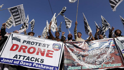 ‘Not bug splats’: Artists use poster-child in Pakistan drone protest