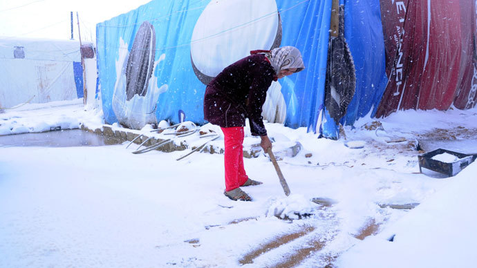 Rare snowstorm near Syria-Lebanon border brings havoc, disrupts aid (PHOTOS)