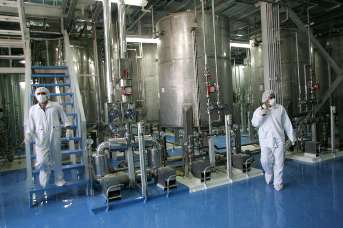 Iranian technicians are seen at the Isfahan Uranium Conversion Facilities (UCF), 420 kms south of Tehran (AFP Photo)
