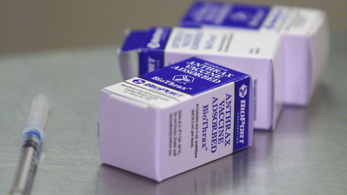 Anthrax vaccine.(Reuters / Randy Davey)