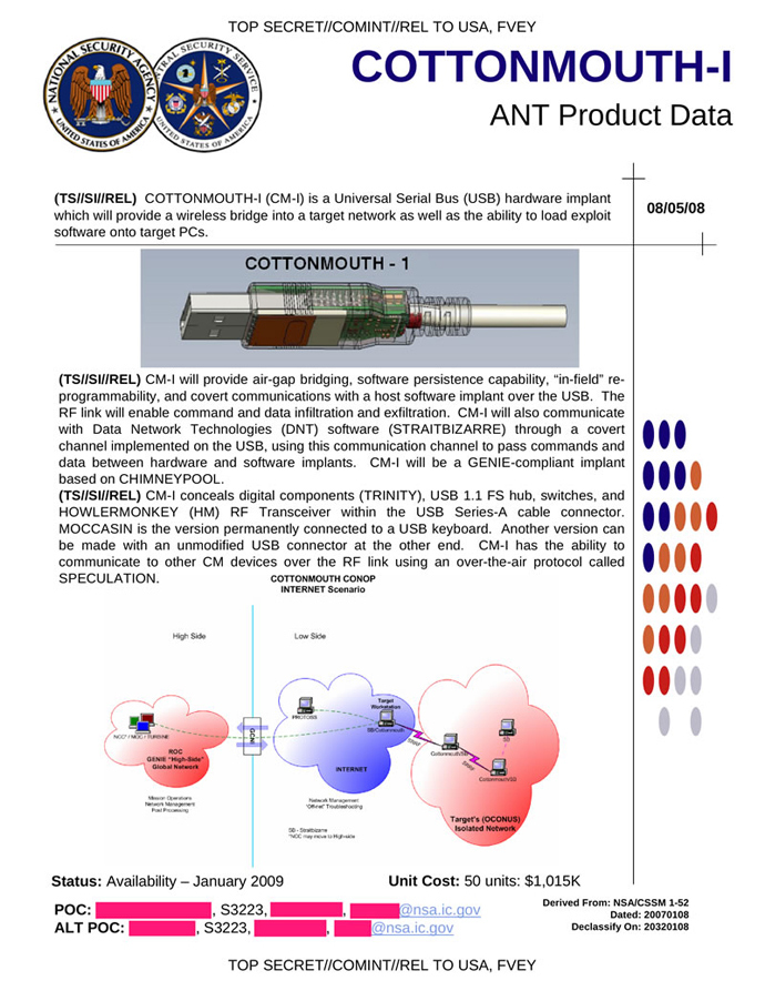 The NSA's Spy Catalog (Image from spiegel.de)